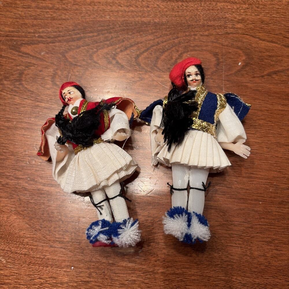 Vintage Greek Man 4" Dolls in Costume